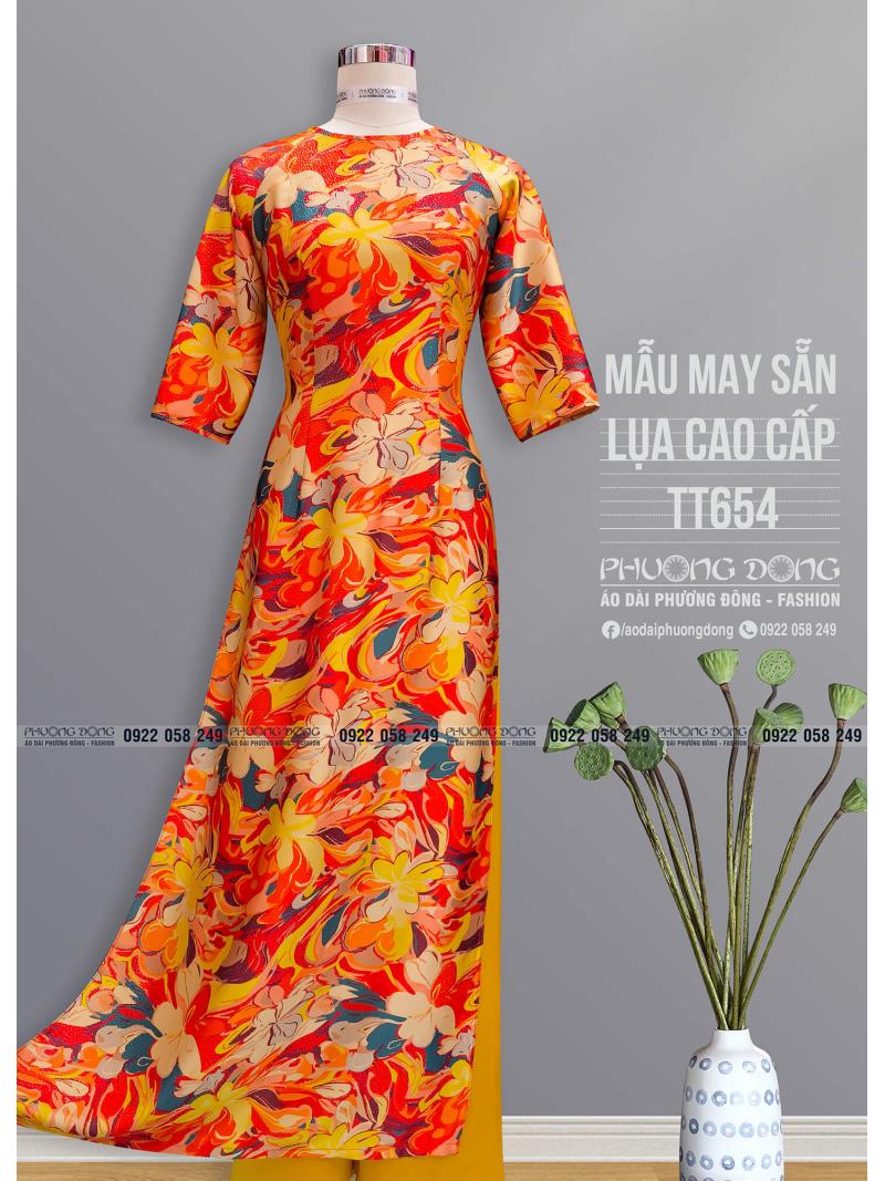 Áo Dài Truyền Thống Lụa Cao Cấp TT654